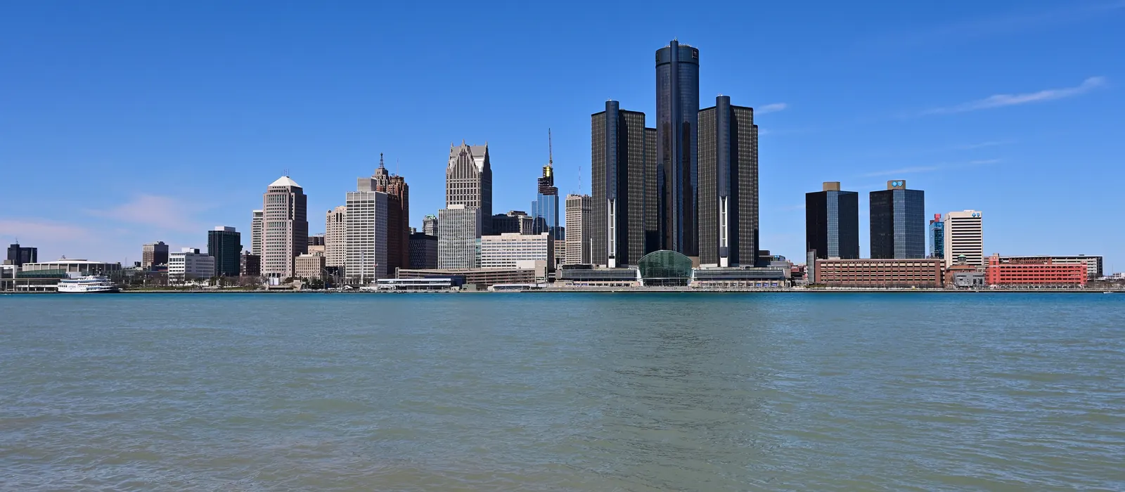 The Detroit skyline across the river