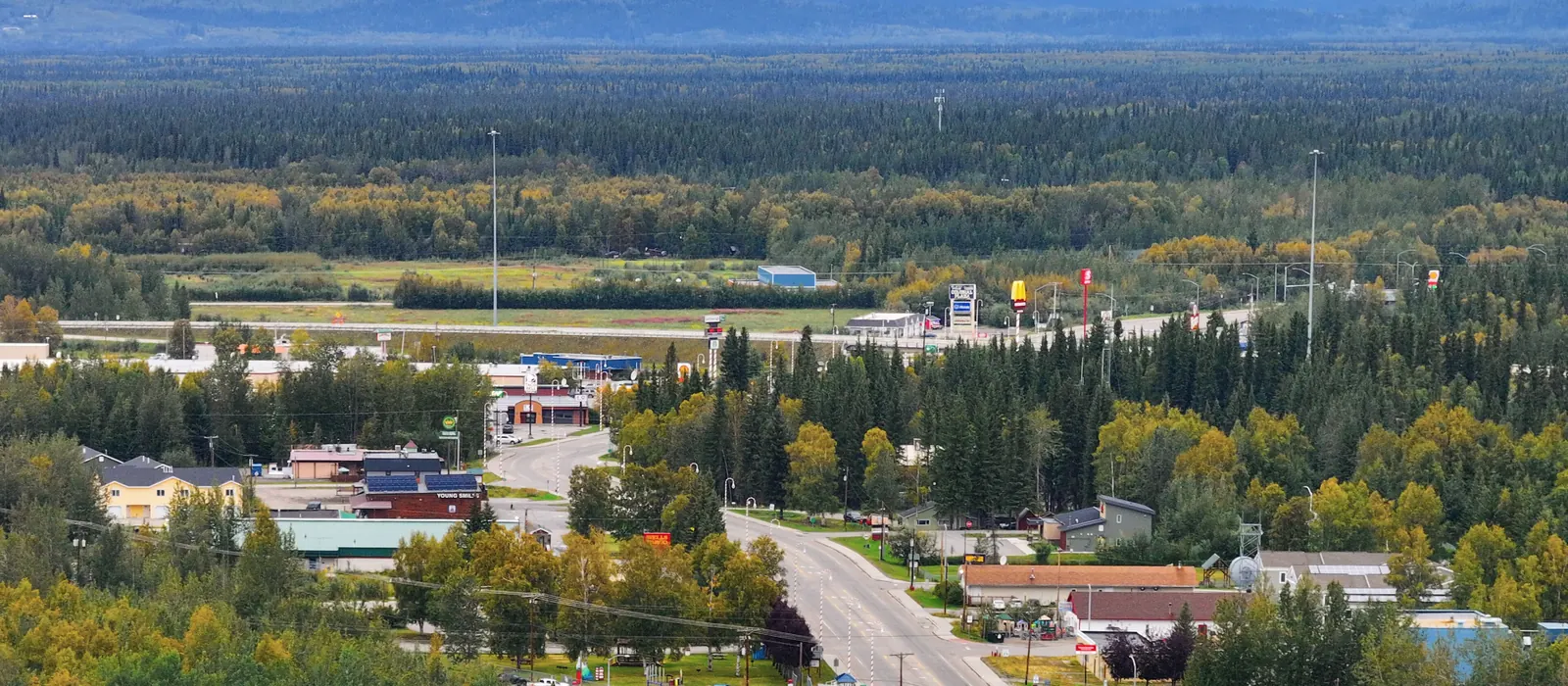 Aerial view of North Pole in Alaska