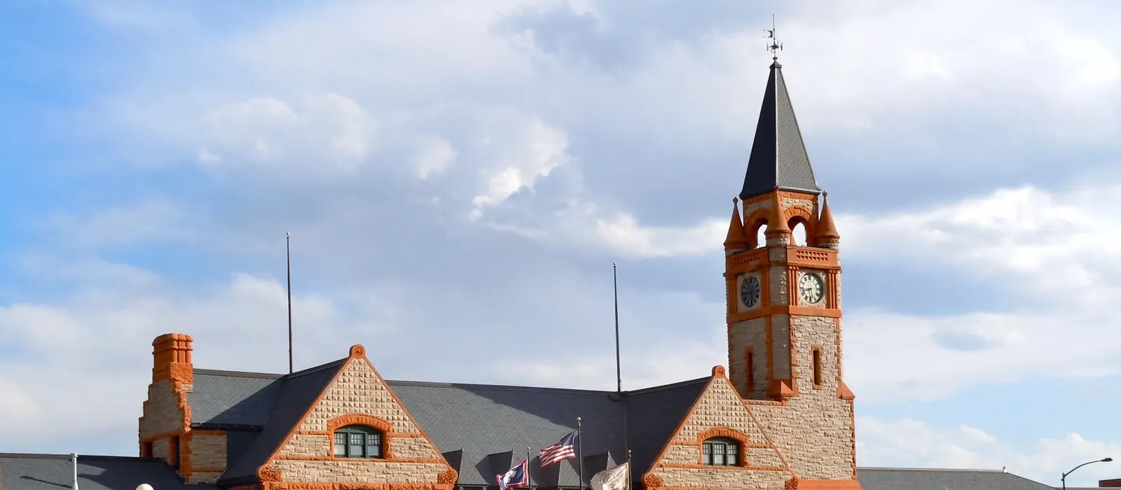 Union Pacific Depot clock tower in downtown Cheyenne