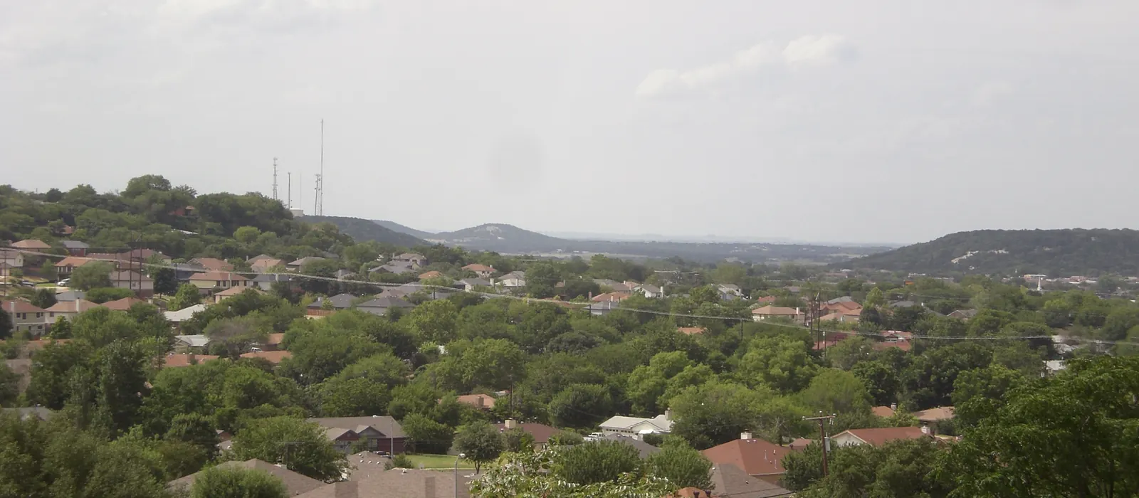 View over Copperas Cove and the hills near Fort Hood
