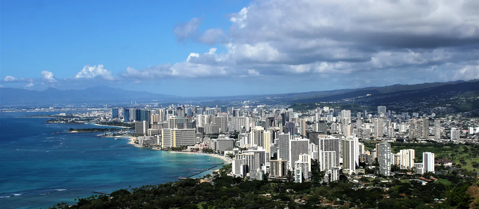 Honolulu and the Koolau Range from Diamond Head