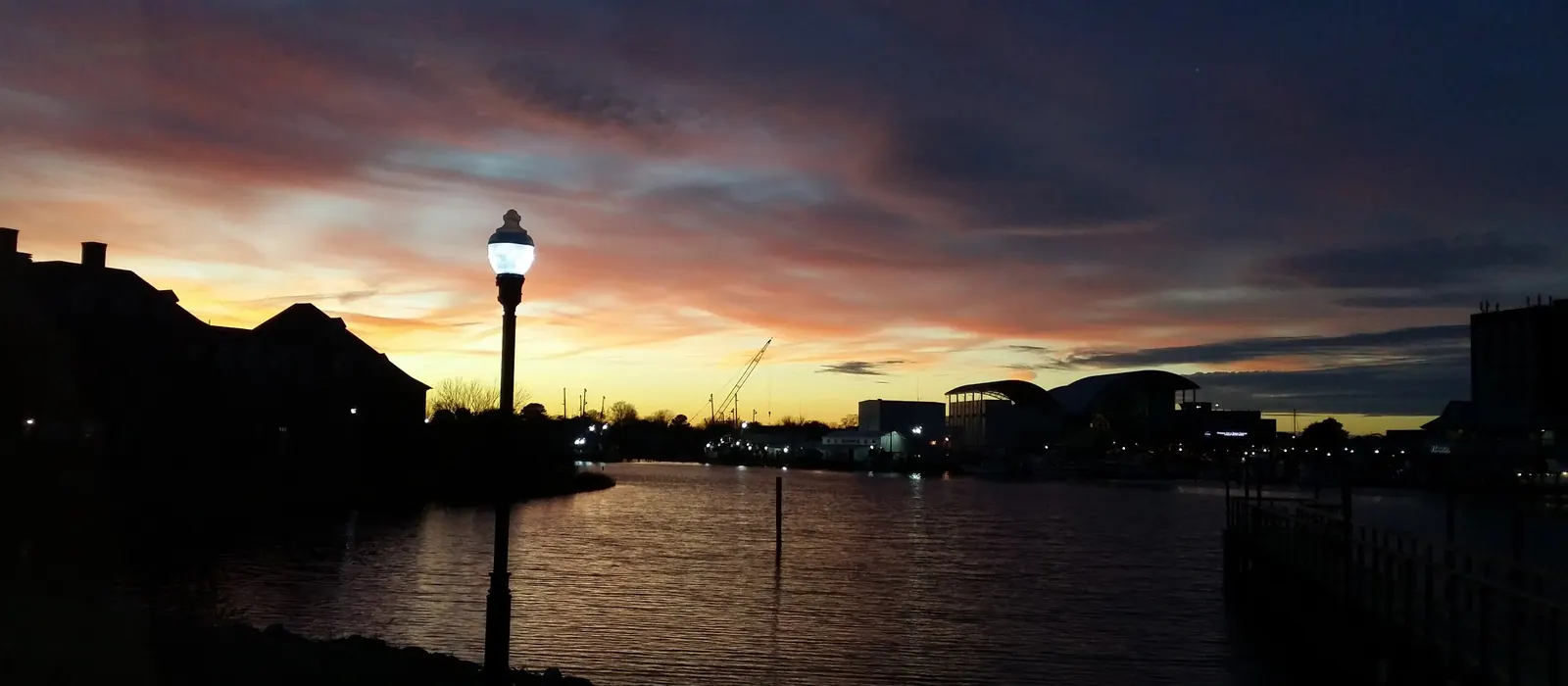 Sunset over the Hampton waterfront