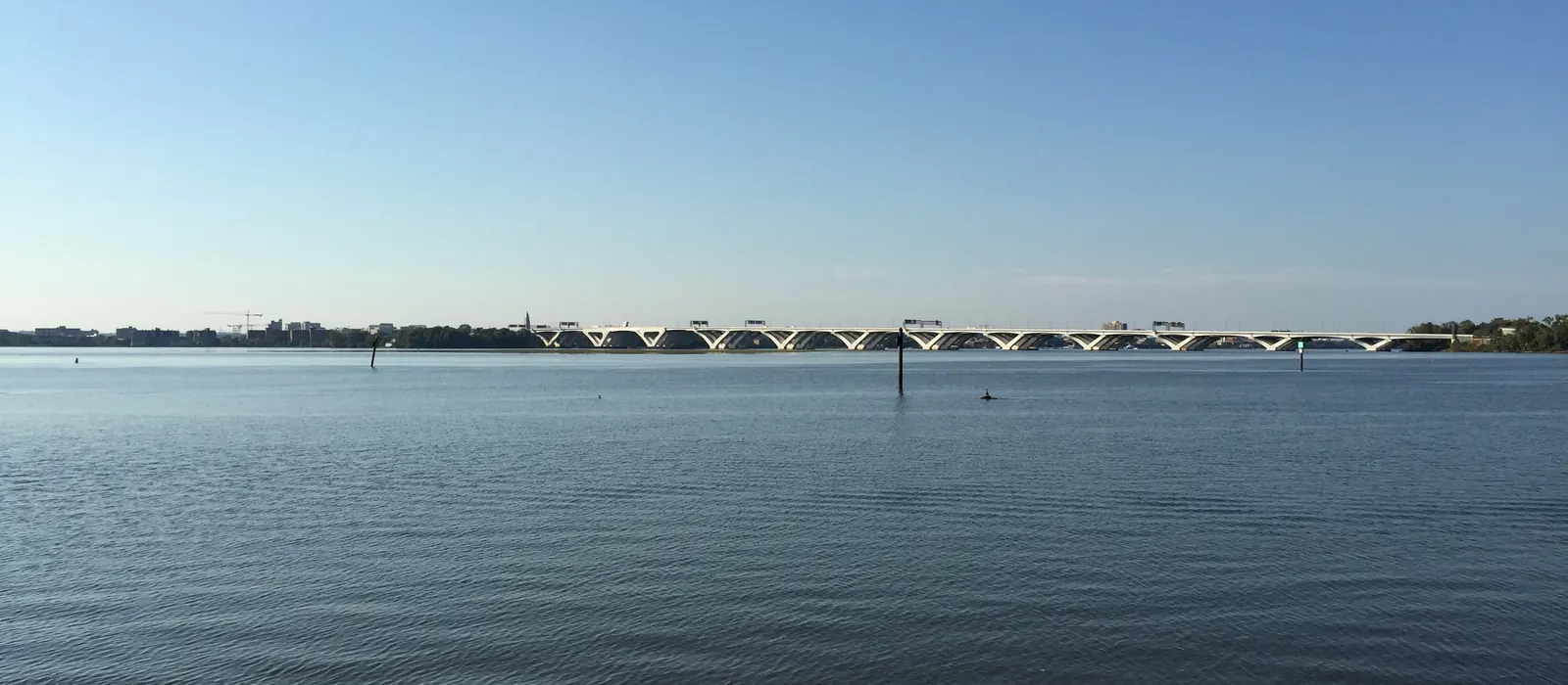 The Potomac River and Woodrow Wilson Bridge at National Harbor