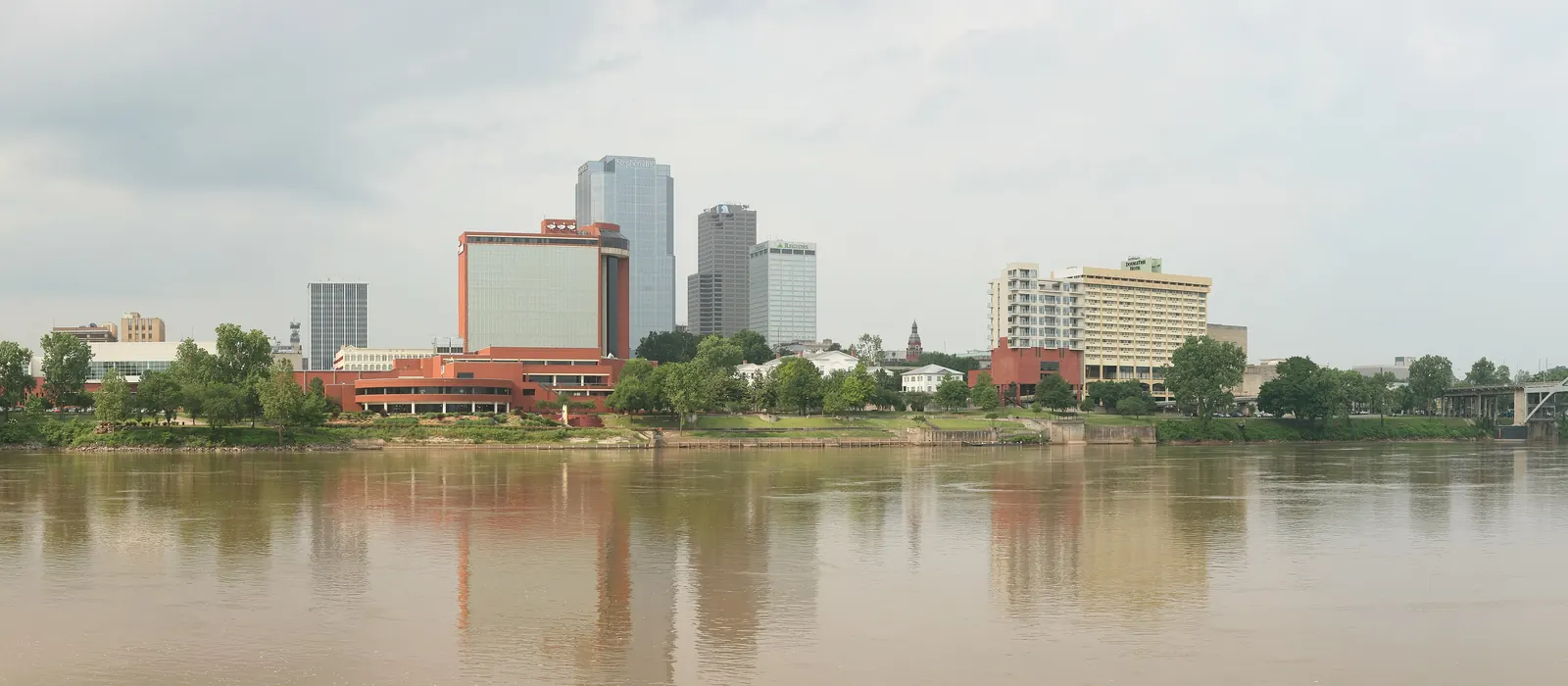 Little Rock skyline over the Arkansas River