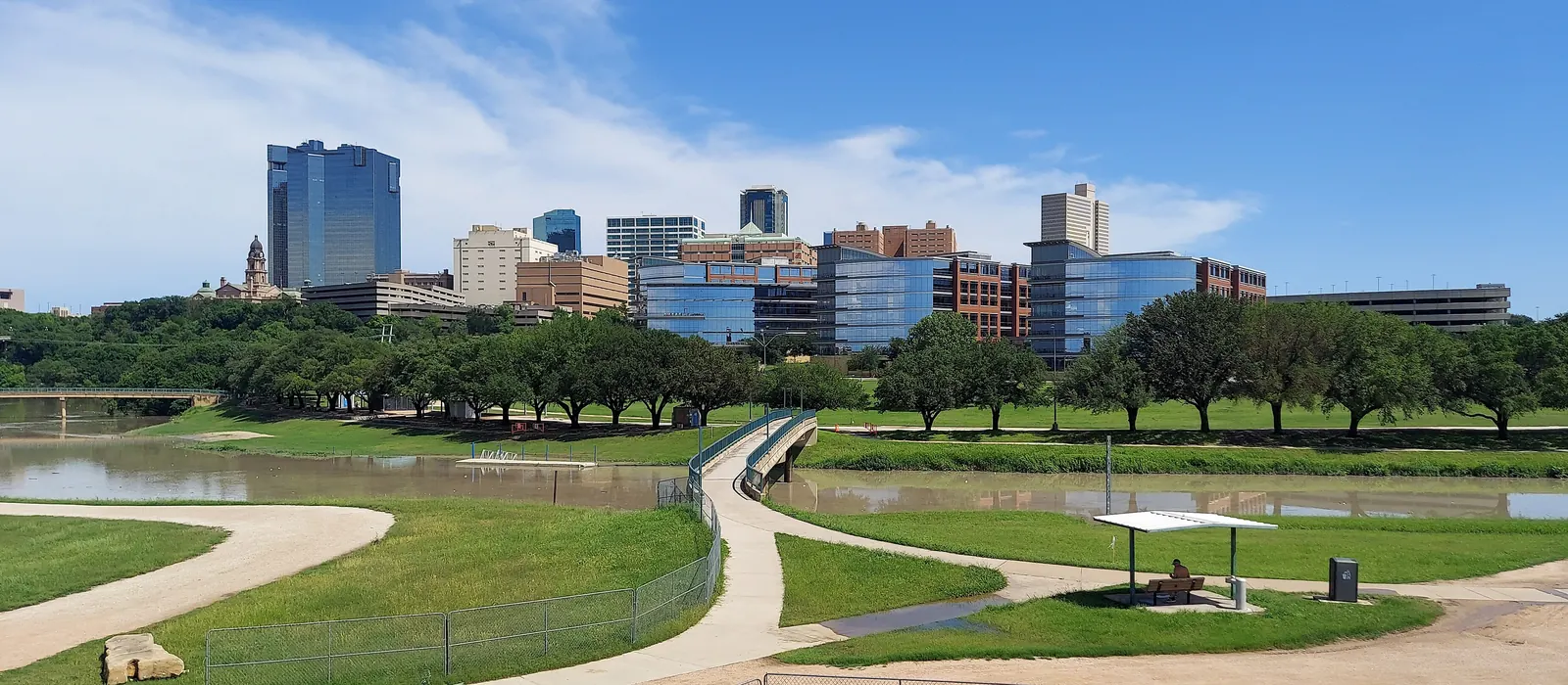 Downtown Fort Worth skyline from the Trinity Trails
