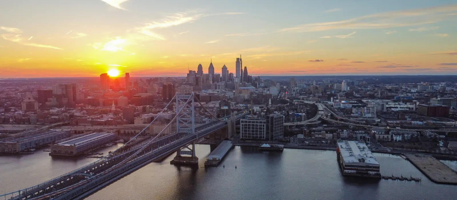 The Philadelphia skyline from the Delaware River