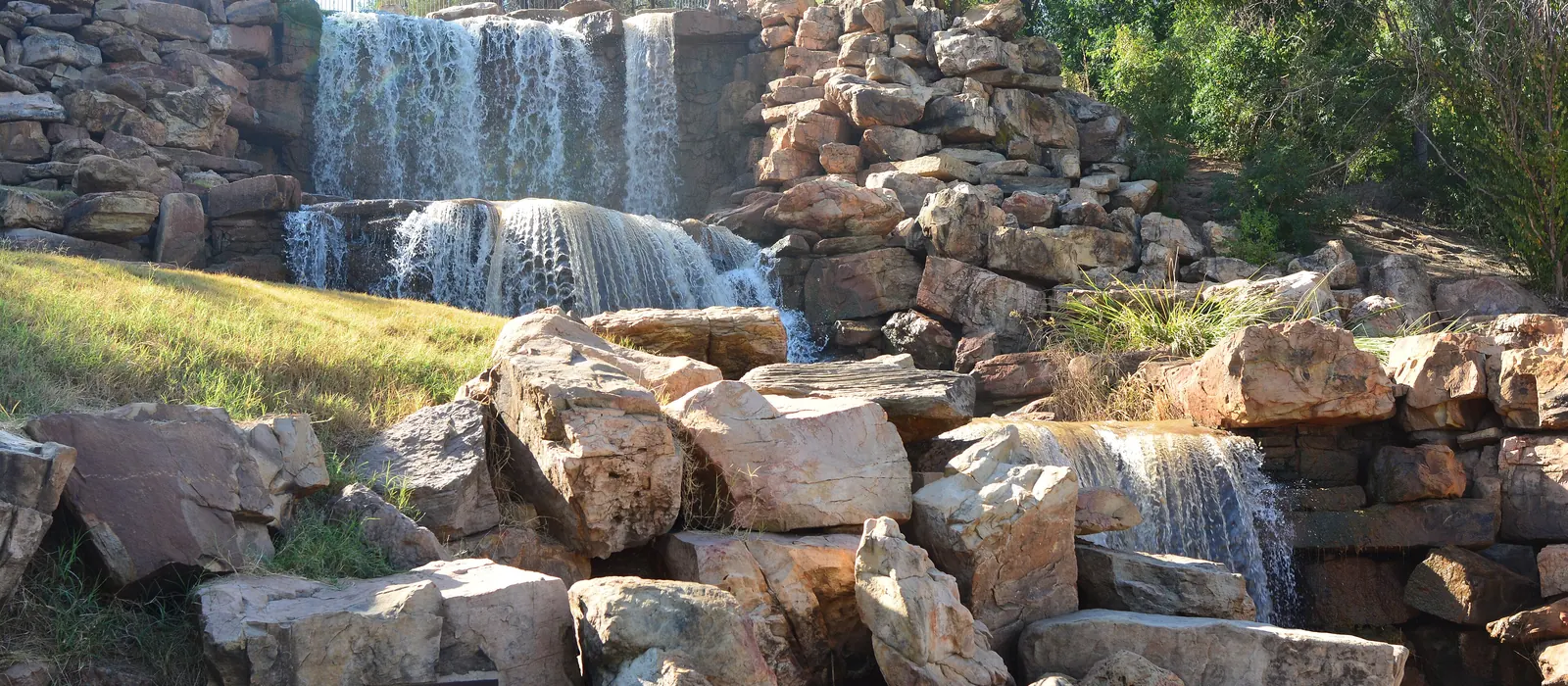 The Falls waterfall in Wichita Falls