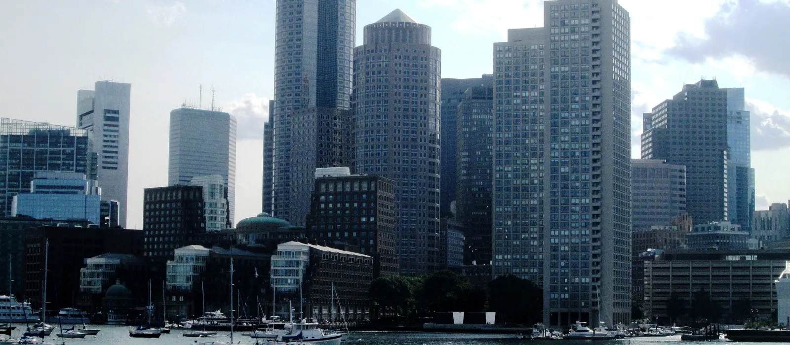 Boston skyline seen from the harbor